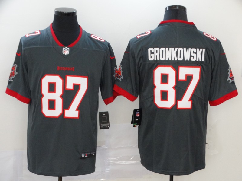 Men Tampa Bay Buccaneers #87 Gronkowski new grey Vapor Untouchable Player Nike Limited NFL Jersey style 2->buffalo bills->NFL Jersey